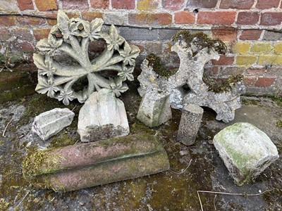 Lot 1503 - Group of antique stone fragments to include ecclesiastical