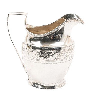 Lot 414 - George III silver helmet shaped cream jug