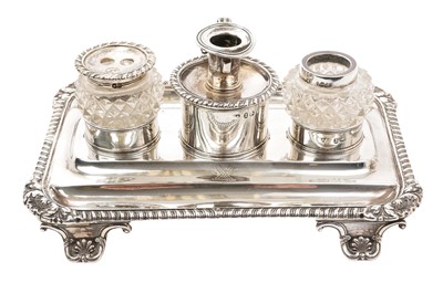 Lot 409 - George IV silver desk stand