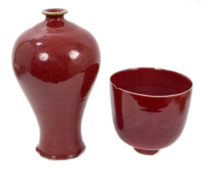 Lot 231 - Late 19th/early 20th century Sang de Boeuf vase, together with another