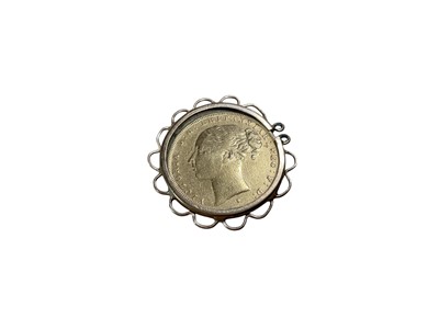 Lot 64 - Victorian gold full sovereign in gold pendant mount