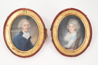Lot 1271 - English School, late 18th century, pair of oval pastel portraits, George Poyntz Ricketts (1749-1800) and his wife Sophia Ricketts