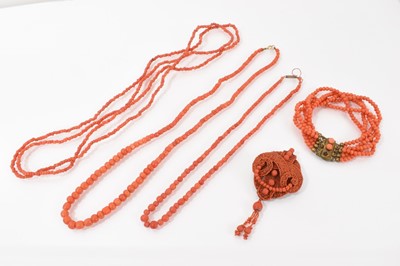 Lot 501 - Group of antique coral jewellery