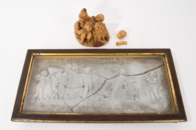 Lot 786 - Grand Tour wax relief panel and a wax sculptural group