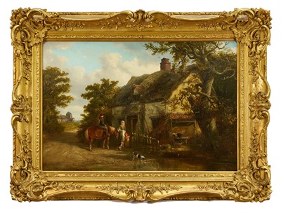 Lot 1339 - Thomas Smythe (1825-1906) oil on canvas - The Thatched Cottage, signed, in gilt frame