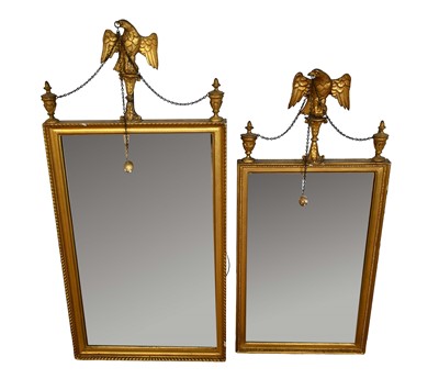 Lot 1373 - Two similar George III gilt pier mirrors