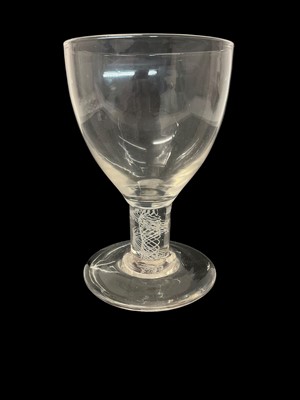 Lot 65 - Rare Georgian glass rummer with double series opaque twist stem, 14cm high