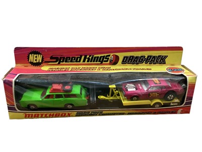 Lot 1731 - Matchbox Speed Kings Javelin Drag Race Pack No.K57 & Drag Pack Mercury Commuter-Dragster & Trailler No.K-28, both in window boxes (2)