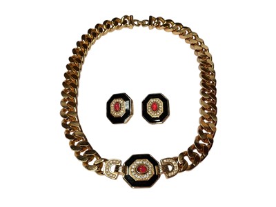Lot 20 - Vintage Christian Dior gold plated suite of jewellery