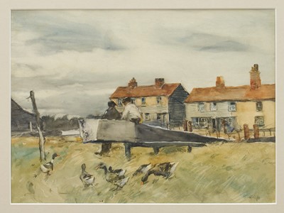 Lot 1327 - Arthur John Trevor Briscoe (1873-1943) watercolour - Heybridge Basin, signed and indistinctly dated, 24cm x 32cm, in glazed frame