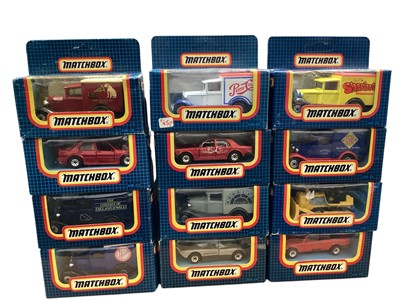 Lot 1726 - Matchbox MB 1-75 Series diecast vehicles, graph boxes, plus others and carded vehicles (1 box)