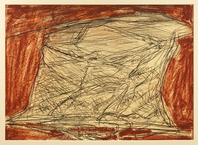 Lot 1080 - *Peter Coker (1926-2004) charcoal and chalk on paper - Drying Nets, initialled and dated 1988, 55cm x 77cm, in glazed frame Provenance: Abbott and Holder, Museum Street, London