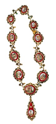 Lot 499 - 19th century Italian micro-mosaic necklace