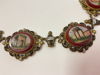 Lot 499 - 19th century Italian micro-mosaic necklace