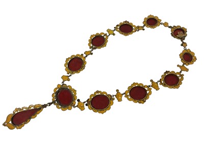 Lot 499 - 19th century Italian micro-mosaic necklace