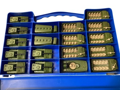 Lot 1718 - Matchbox Carry Case with 1-75 Series diecast military vehicles (3)