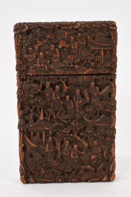 Lot 807 - 19th century Chinese carved boxwood card case
