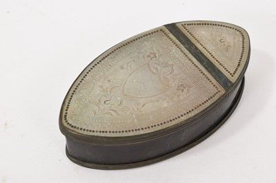 Lot 808 - George III mother of pearl and tortoiseshell snuff box