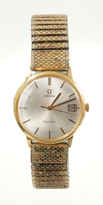 Lot 686 - 1960s Omega 18ct gold wristwatch on expandable gold plated bracelet