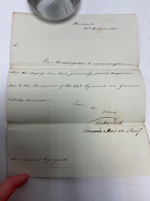 Lot 79 - Lt. General Henry Wynyard (1761-1838) 3rd Foot Guards, Colonel 46th Regiment of Foot and Equerry to H.H.H. The Duke of Cumberland, a group of early 19th century military correspondence including...