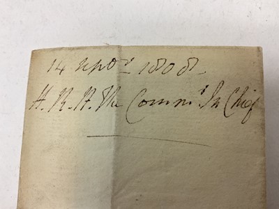 Lot 79 - Lt. General Henry Wynyard (1761-1838) 3rd Foot Guards, Colonel 46th Regiment of Foot and Equerry to H.H.H. The Duke of Cumberland, a group of early 19th century military correspondence including...