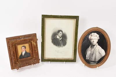 Lot 893 - Early 19th century portrait miniature on ivory of a gentleman traditionally identified as the poet Robert Southey