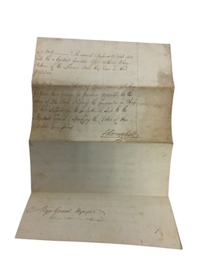Lot 80 - Lt. General Henry Wynyard, rare Napoleonic period handwritten military report in Italian entitled ' Miliary Observations on the Valdi Noto made in June 1806 by Captain Pritchard and a Sicilian En...