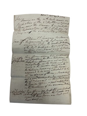 Lot 80 - Lt. General Henry Wynyard, rare Napoleonic period handwritten military report in Italian entitled ' Miliary Observations on the Valdi Noto made in June 1806 by Captain Pritchard and a Sicilian En...