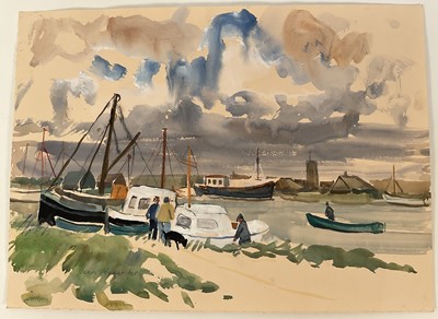Lot 1110 - Jean Dryden Alexander (1911-1994) watercolour - 'Walberswick', signed, dated 1990 verso and titled, 27.5cm x 37.5cm, unframed