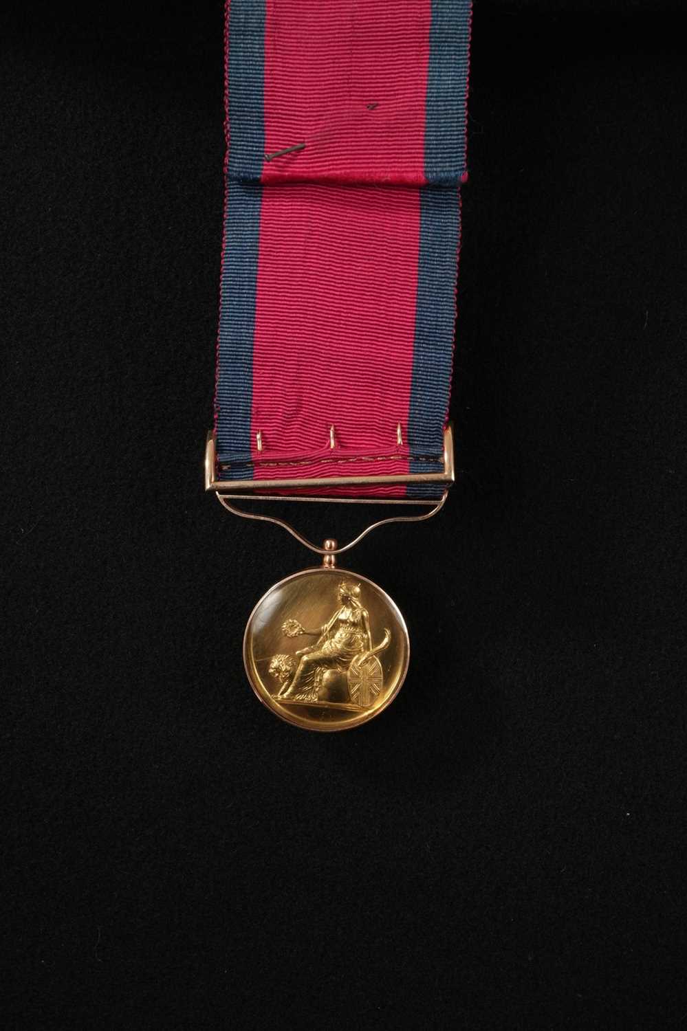Lot 40 - The Field Officer's Gold Medal for Java, awarded to Major P. Vans Agnew, Madras Army, of small type, completed with gold ribbon buckle, glazed lunettes and original ribbon. N.B. Majo...