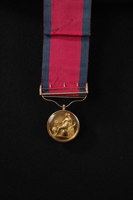 Lot 40 - The Field Officer's Gold Medal for Java, awarded to Major P. Vans Agnew, Madras Army, of small type, completed with gold ribbon buckle, glazed lunettes and original ribbon. N.B. Majo...