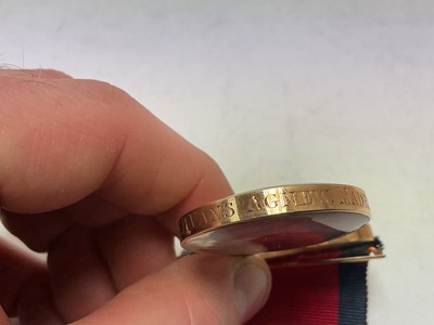 Lot 40 - The Field Officer's Gold Medal for Java, awarded to Major P. Vans Agnew, Madras Army, of small type, completed with gold ribbon buckle, glazed lunettes and original ribbon. N.B. Majo...