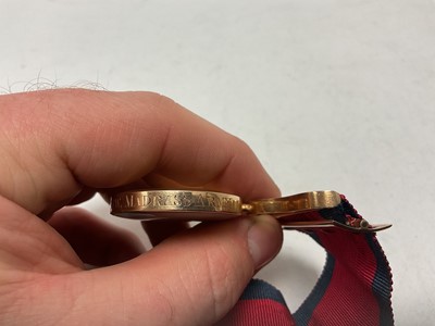 Lot 40 - The Field Officer's Gold Medal for Java, awarded to Major P. Vans Agnew, Madras Army, of small type, completed with gold ribbon buckle, glazed lunettes and original ribbon. N.B. Majo...