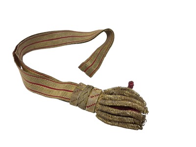 Lot 42 - Early 19th century British Officer's sword knot with bullion wire work decoration.