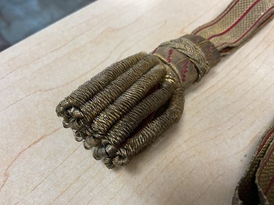 Lot 42 - Early 19th century British Officer's sword knot with bullion wire work decoration.