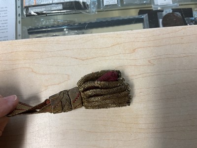 Lot 42 - Early 19th century British Officer's sword knot with bullion wire work decoration.
