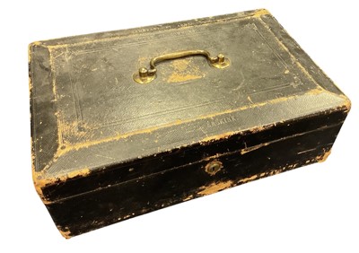 Lot 45 - Scarce Victorian Wickwar & Co. Royal black leather covered Despatch Box with gilt embossed crowned V.R. Cypher and inscription 'Sergeant at Arms House of Commons H. D. Erskine' with Mordan &...