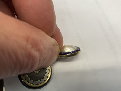 Lot 523 - Group of antique fobs on a gold split ring