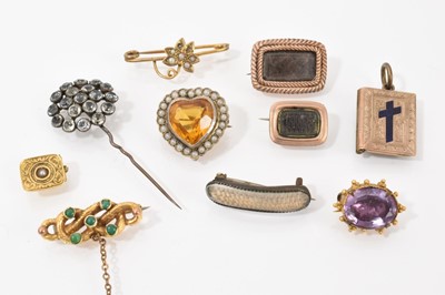 Lot 524 - Group of Georgian and later jewellery