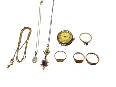 Lot 259 - Group of gold and yellow metal jewellery