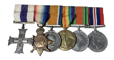Lot 61 - Local Interest- First World War Military Cross (M.C.) Gallantry medal group comprising M.C, 1914 - 15 Star named to Lieut. P. G. Wilson, Suff. R