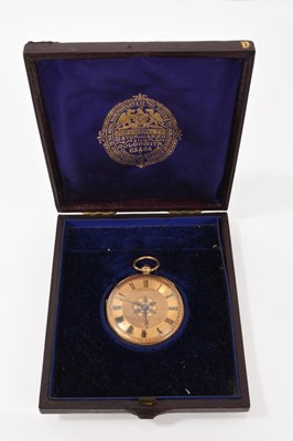 Lot 717 - 18ct gold pocket watch in fitted case