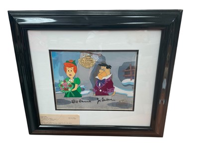 Lot 2496 - Hanna Barbera flintstones cartoon animation cell, signed