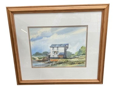 Lot 679 - Ian King (contemporary) two watercolours - Martello Tower and another of a watermill