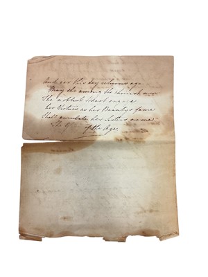 Lot 81 - Collection of 18th correspondence from the Wynyard family to Lord Delawarr, hand written 18th century gardening tips, and a scarce printed anti Farm labourers rioting leaflet