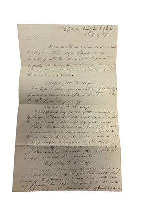 Lot 82 - Of Australian interest, a fascinating group of correspondence between Major General Lachlan Macquarie C.B. The fifth Governor of New South Wales ( from 1810-1821) and various Officers of the 46t...