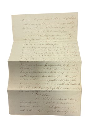 Lot 82 - Of Australian interest, a fascinating group of correspondence between Major General Lachlan Macquarie C.B. The fifth Governor of New South Wales ( from 1810-1821) and various Officers of the 46t...