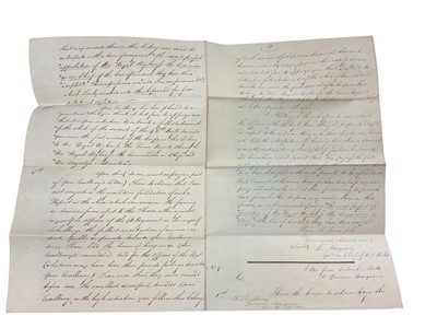 Lot 82 - Of Australian interest, a fascinating group of correspondence between Major General Lachlan Macquarie C.B. The fifth Governor of New South Wales ( from 1810-1821) and various Officers of the 46t...