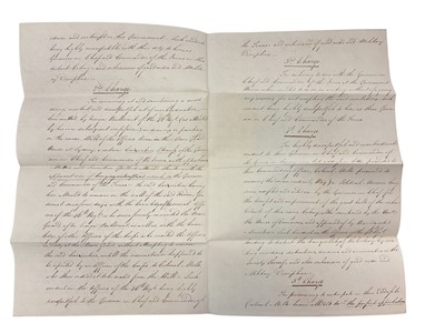 Lot 82 - Of Australian interest, a fascinating group of correspondence between Major General Lachlan Macquarie C.B. The fifth Governor of New South Wales ( from 1810-1821) and various Officers of the 46t...