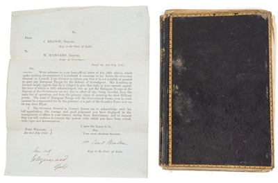 Lot 85 - Of Indian Mutiny interest, a fascinating hand written first hand account of the Mutiny contained in a period journal (kept from April 1857-March 1858) and in a collection of handwritten letters...